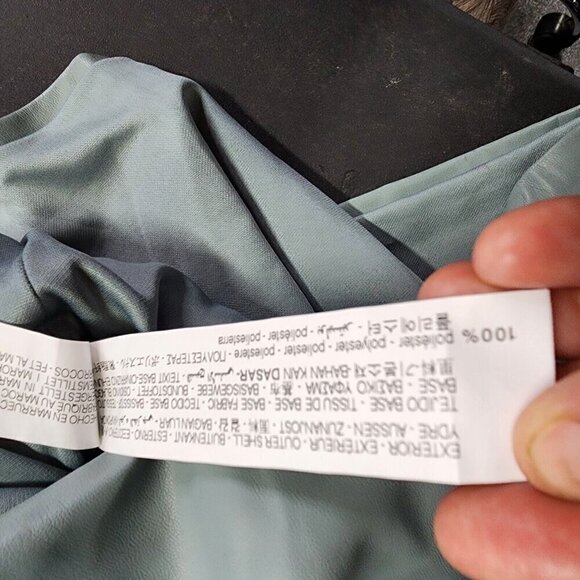 Zara Faux Leather‎ Ruched Puff Sleeve Dress Sold Out Seafoam Green Large - Picture 15 of 16